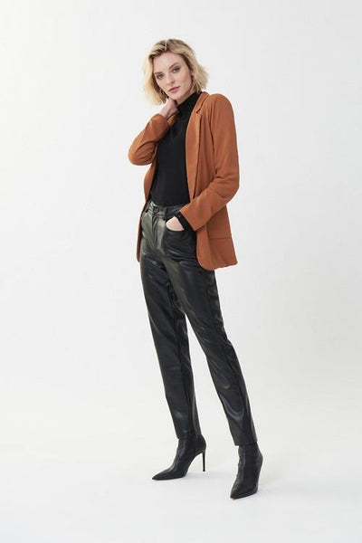 Joseph Ribkoff Faux Leather Jeans #223921 at www.threewildwomen.ca
